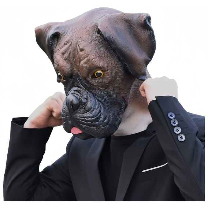 Schurftige Hond Latex Masker One size fits all adults bruin