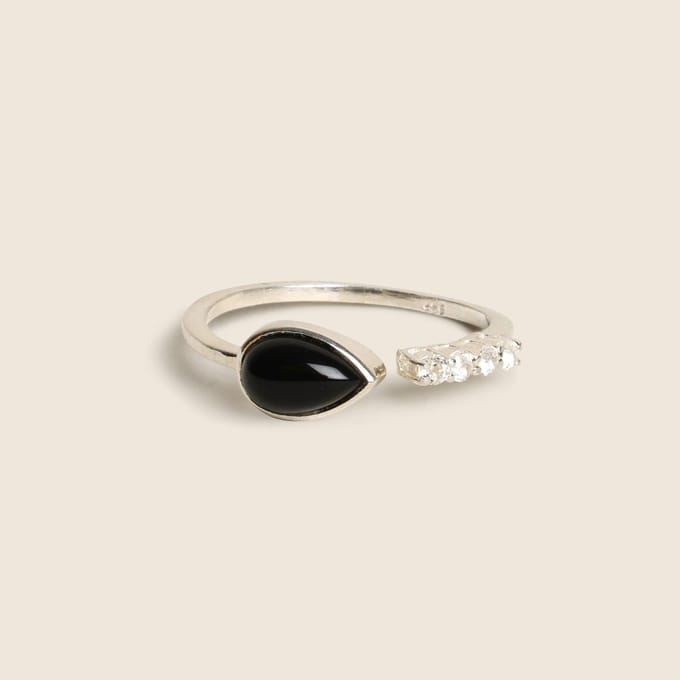 diluna.nl - ring Onyx en Topaas - 925 sterling zilveren edelsteen ring