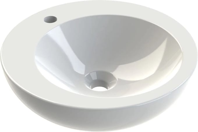 Allibert opbouwwaskom Komo 46cm rond wit glanzend met kraangat