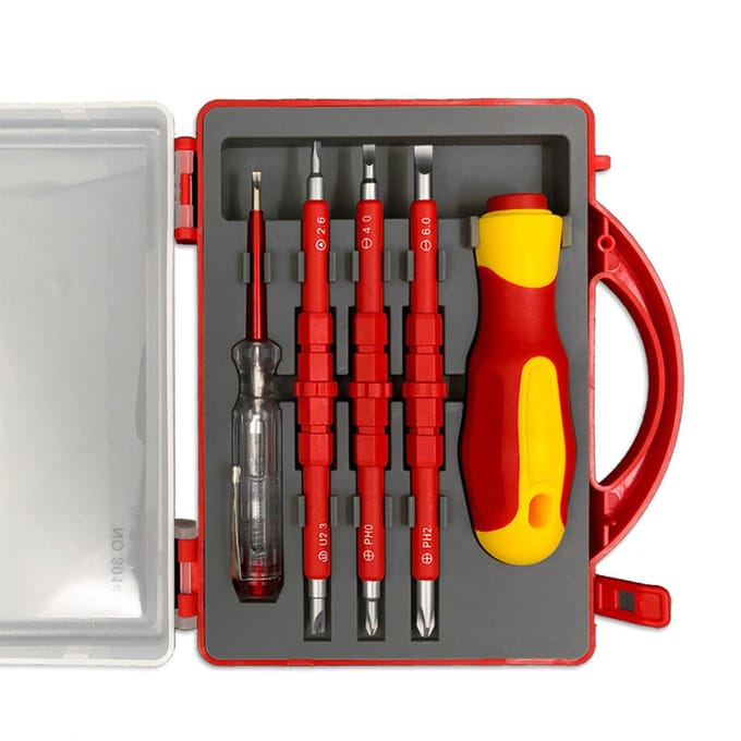 5-in-1 Elektronica Schroevendraaierset Geïsoleerde Multifunctionele Schroevendraaier Kit voor Onderhoud red