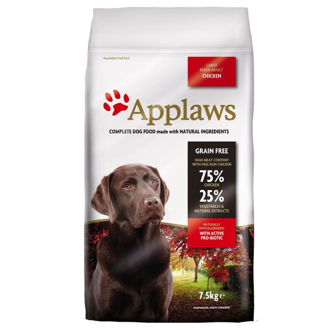 7,5kg Adult Large Breed Kip Applaws Hondenvoer