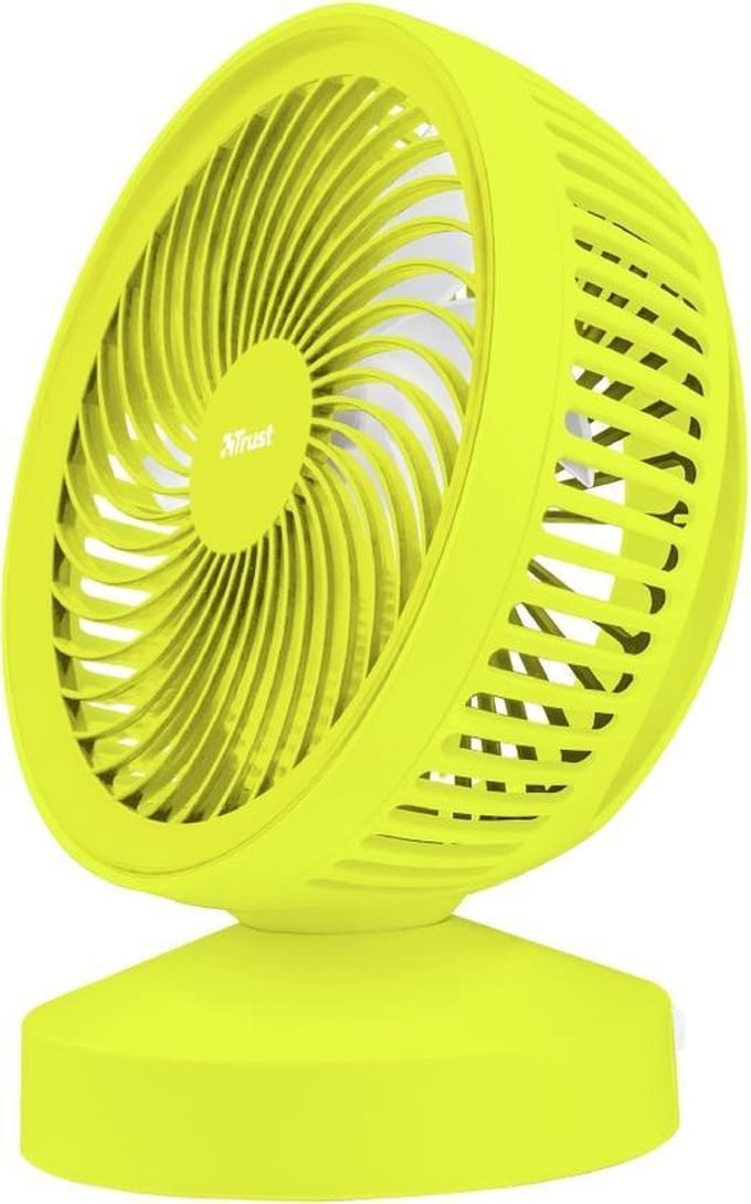 Trust - Ventu | USB Ventilator | 42 dB | Antislipvoet | Veiligheidsrooster | Geel