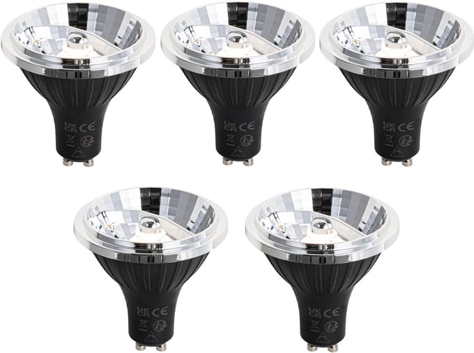 LUEDD Set van 5 GU10 3-staps dimbaar LED lamp 70mm 6.5W 600 lm 2700K