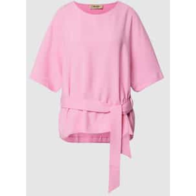Blouseshirt met stoffen riem, model 'Rikas'