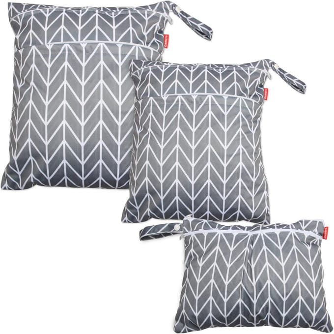 Luiertas Organizer met Herbruikbare Stof - 3 Stuks, Grijs