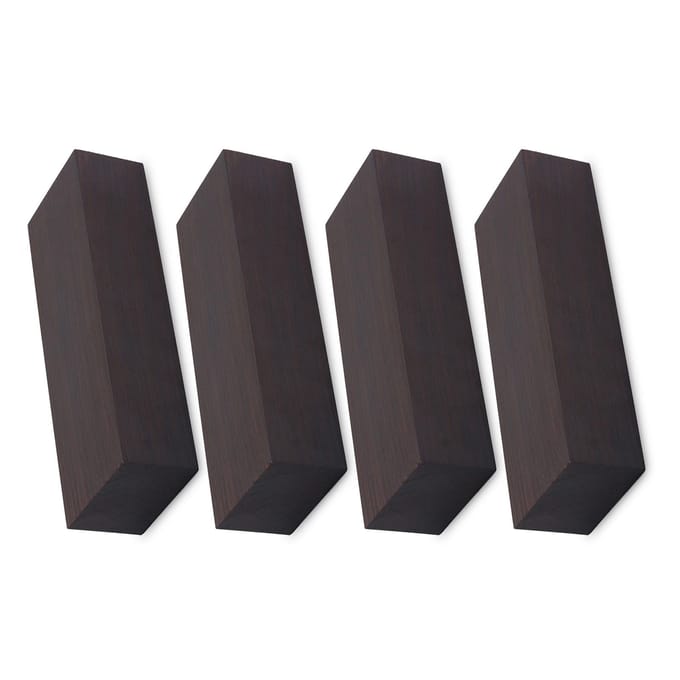 4 Stuks Ebbenhout Houtblok Hout Hout Handvat Plaat voor Instrumenten Gereedschap 12x4x2.5cm gray