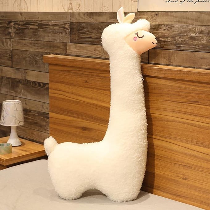 Alpaca pop pop pop knijpbeen extra groot slaapkussen knuffel 100CM wit