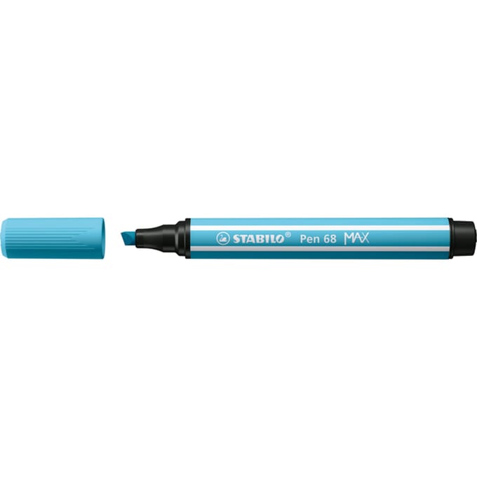 STABILO Pen 68 MAX - Felt-tip pen with thick chisel tip - azure blue