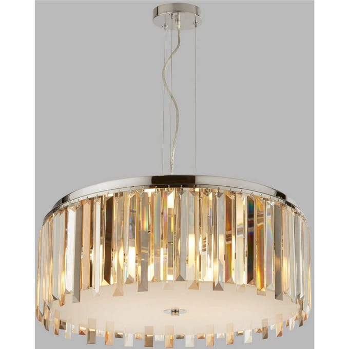 Searchlight Hanglamp Clarissa met kristallen prisma's, Ø 60 cm