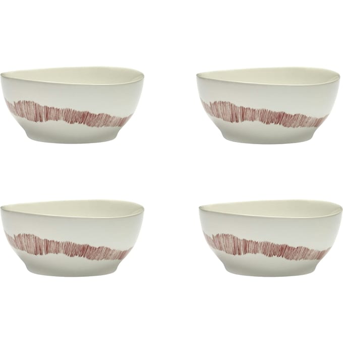Serax - Ottolenghi Feast - Kom S - Wit/Rood - 16 Ø - 4 stuks