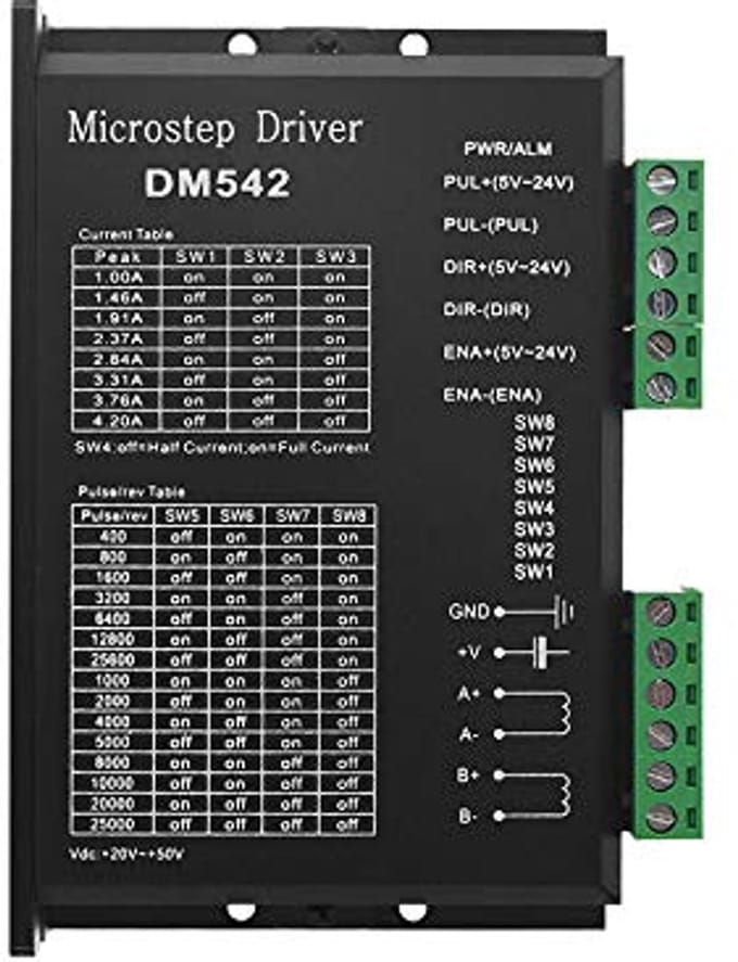 Digitale Microstep Driver voor Stappenmotoren - 2-fase 20-50V DC Max 4.2A