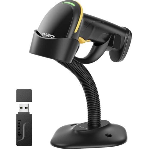 inateck BCST-35_black Barcodescanner Bluetooth 1D, 2D LED Black Handmatig incl. standaard