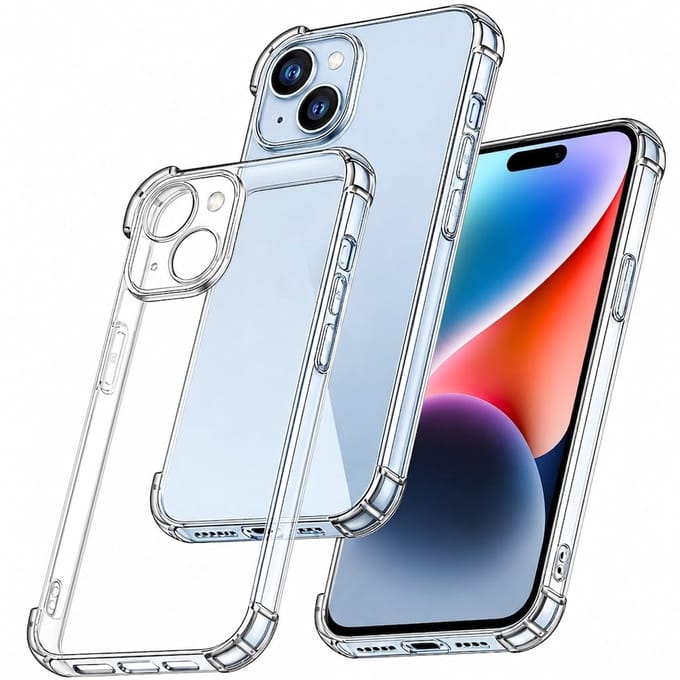 YSONIC Anti Shock Hoesje Geschikt voor Apple iPhone 15 Transparant - Siliconen Shock Back Cover Case