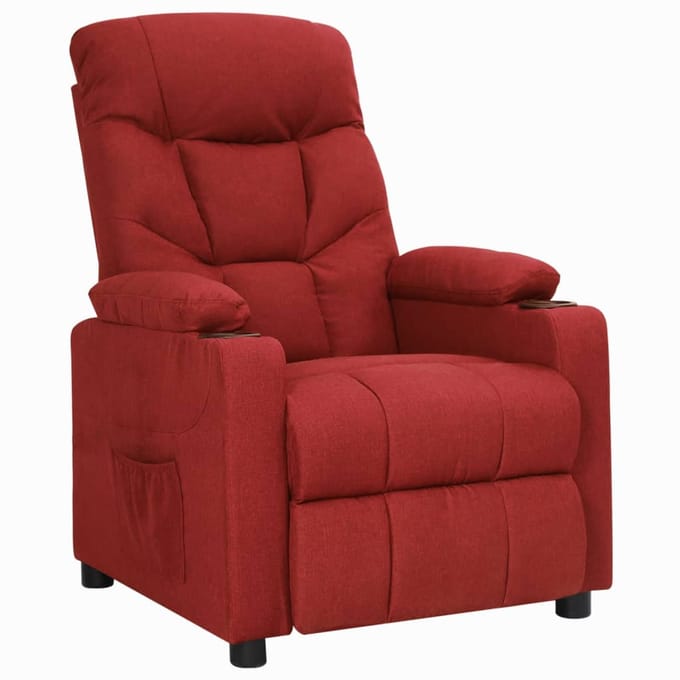 vidaXL - Fauteuil - verstelbaar - stof - wijnrood