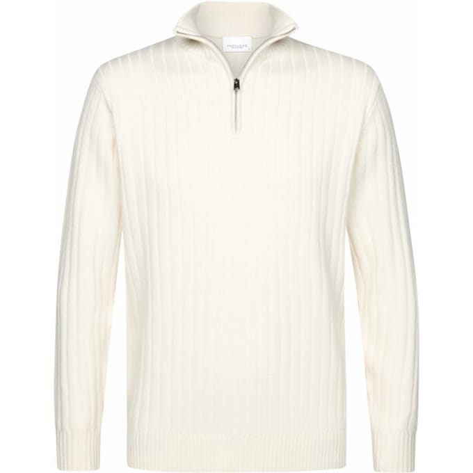 Profuomo PULLOVER HALF ZIP OFF WHITE  XL