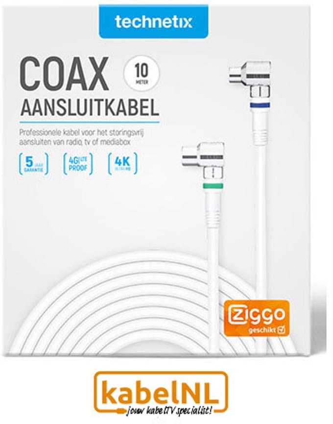 Technetix RLA ++ 21 coax kabel Ziggo 10 meter