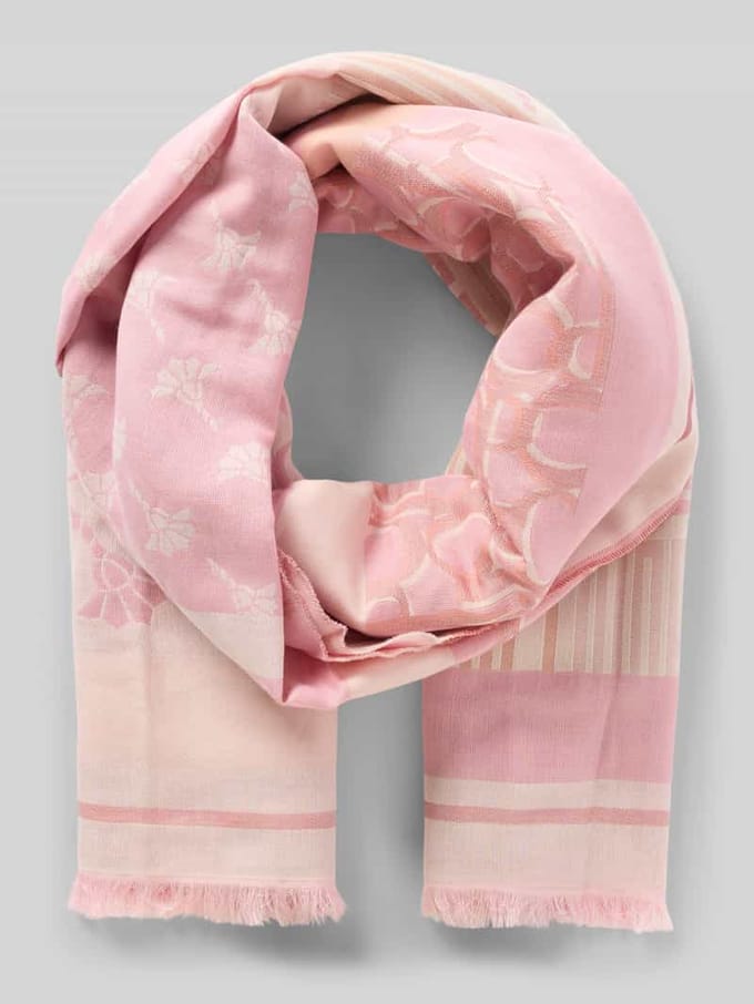 Sjaal in all-over look met franjes model 'Ailis'