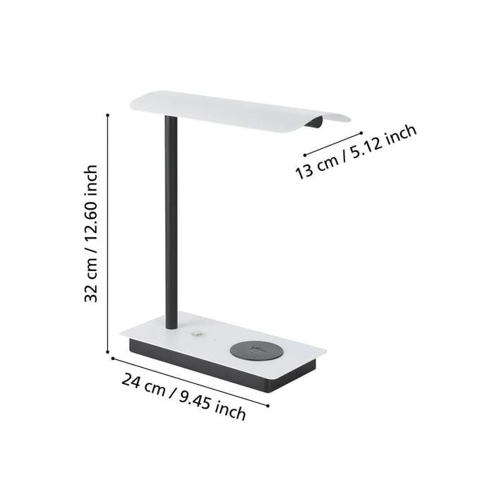EGLO LED tafellamp Arenaza, dimbaar, QI, wit