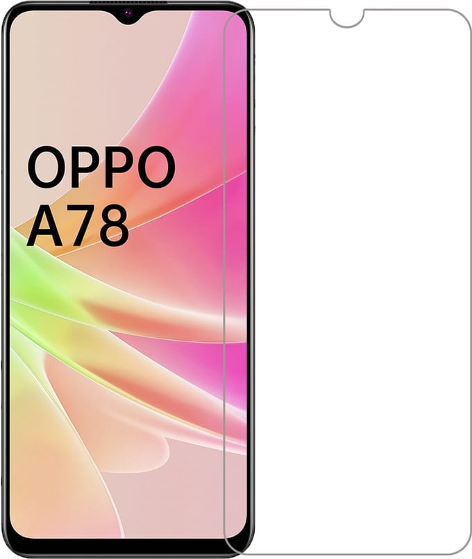Screenprotector - Geschikt voor OPPO A78 5G - Extra Sterk - Gehard Glas - Beschermglas - Tempered Glass - Screen Protector