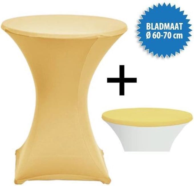 Cover Up Statafelrok Stretch - Ø60-70cm - Incl. Topcover - Cream