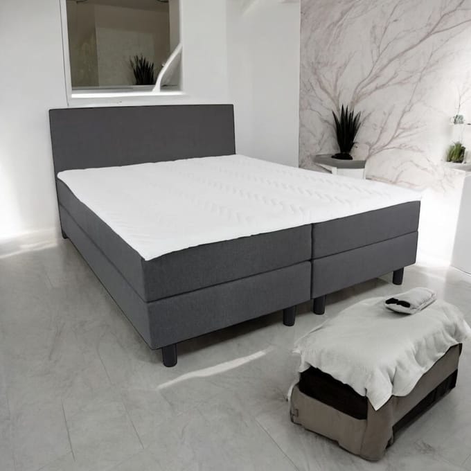 Boxspring Essential - 200x210 Compleet - Antraciet Glad - BG Homestyling