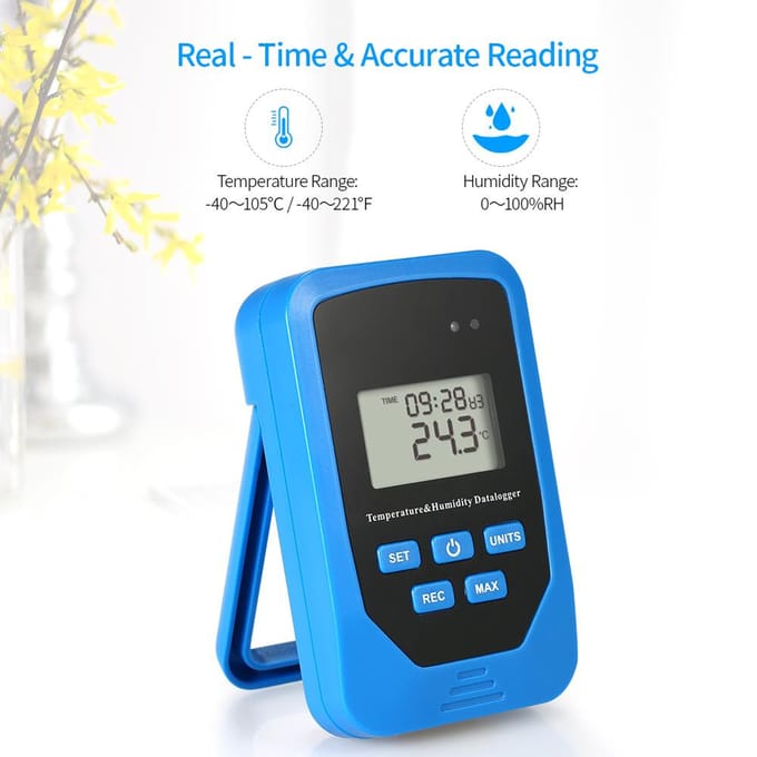 Mini USB Vochtigheid Temperatuur Datalogger RH TEMP Datalogger Recorder Humiture Recording Meter met blauw