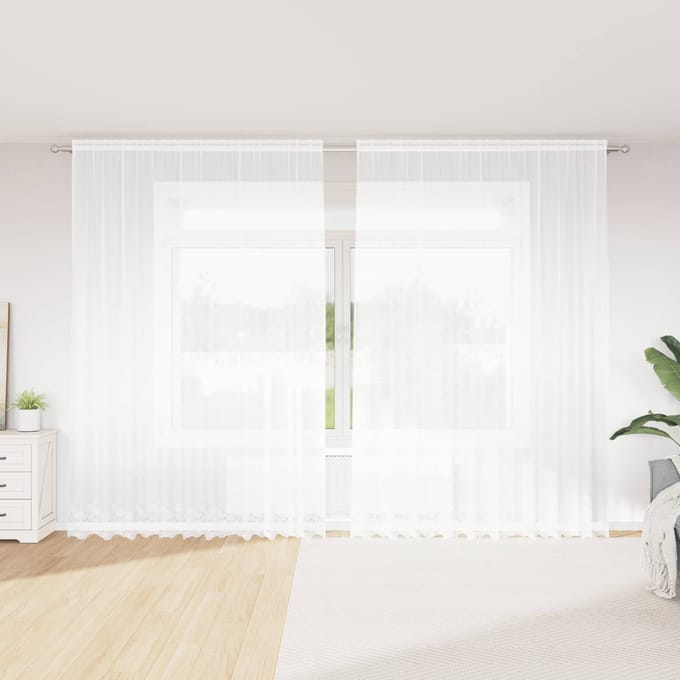 vidaXL Kantgordijn Wit 280 x 300 cm Polyester