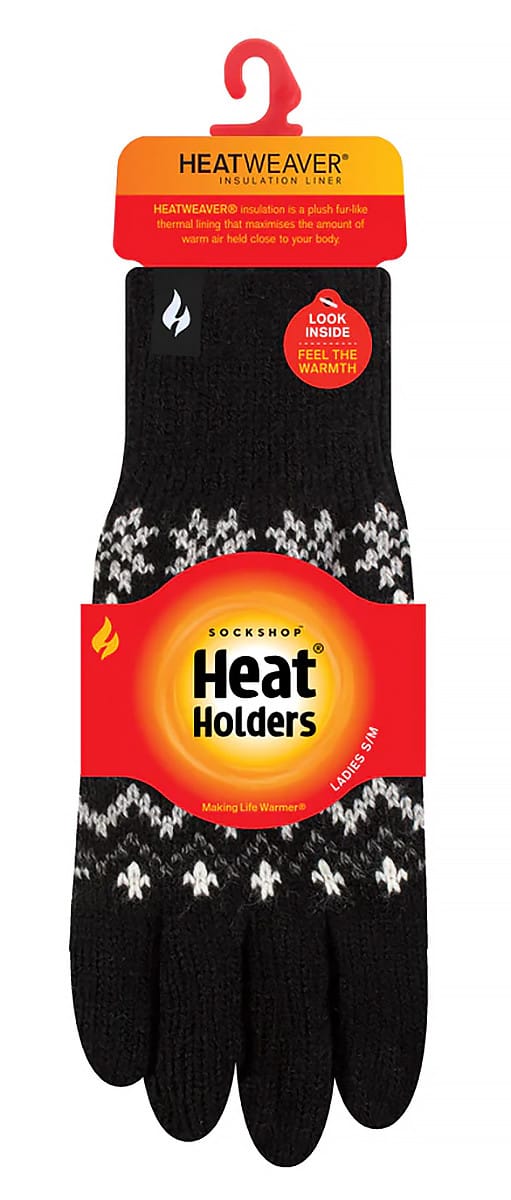 Heat Holders - Dames Zachte Thermische Handschoenen - Zwart