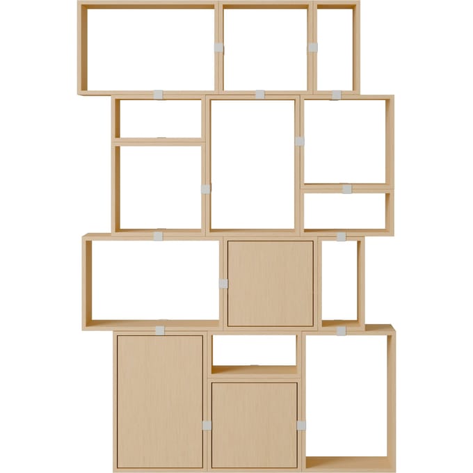 Muuto Stacked Storage Bookcase Configuratie 2 - eiken