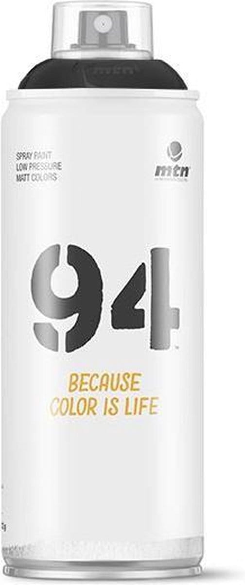 MTN94 Zwarte spuitverf - 400ml lage druk en matte afwerking