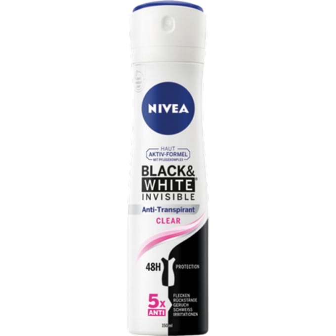 Nivea - Deodorant - Spray - Black & White Invisible Clear - 150ml