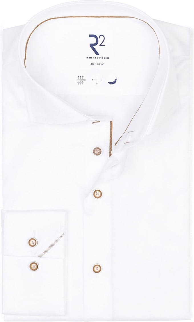 R2 Overhemd Twill Wit - Maat 41 - Heren - Overhemden Formeel