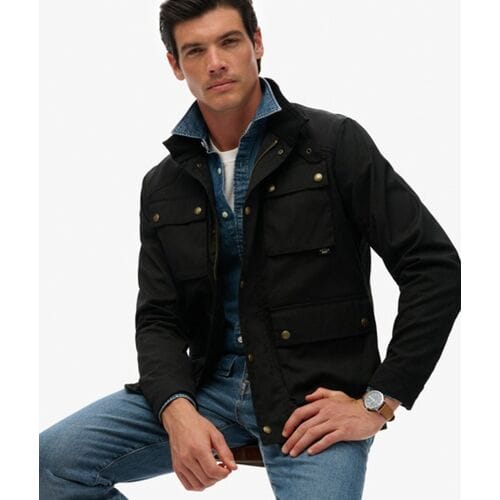 Superdry The Merchant Store Wax Racer Jas Black Grootte: S