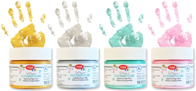 Viva Kids Fingerfarbe 4er Set, Glitzer