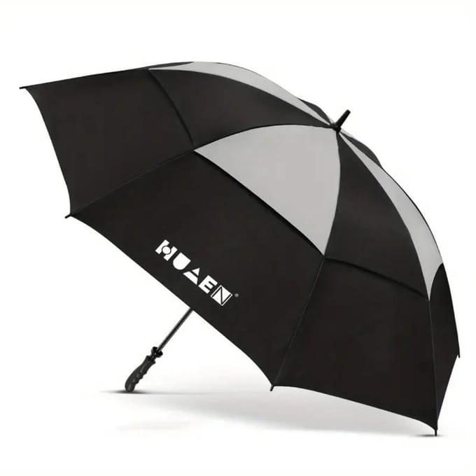 Nivard Moderne Golf Paraplu - Stormparaplu - Opvouwbaar - Windproof - Stormproef - UV Bescherming - Umbrella - Draagbaar - Grijs