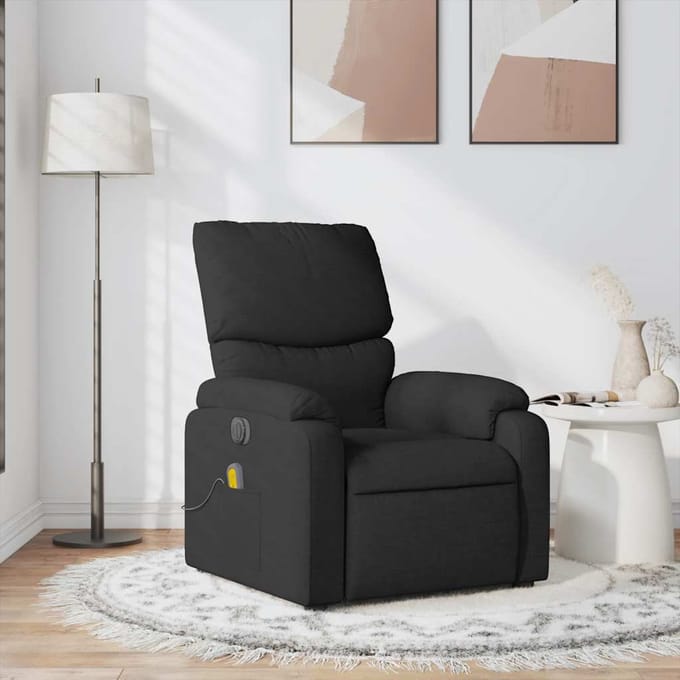 vidaXL - Massagestoel - verstelbaar - stof - zwart