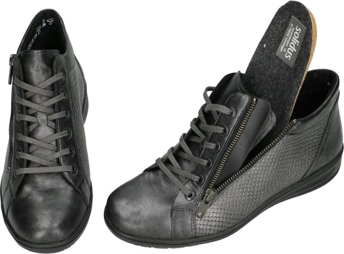 Solidus -Dames - grijs donker - sneakers - maat 36.5