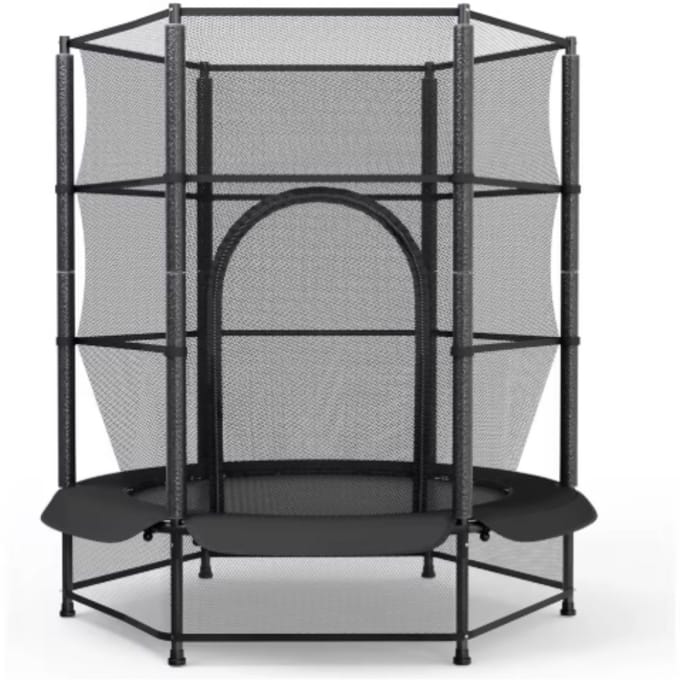 Trampoline met veiligheidsnet - 140 cm - Voor kinderen - Kindertrampoline - Zwart - Buitenspeelgoed - Mini trampoline