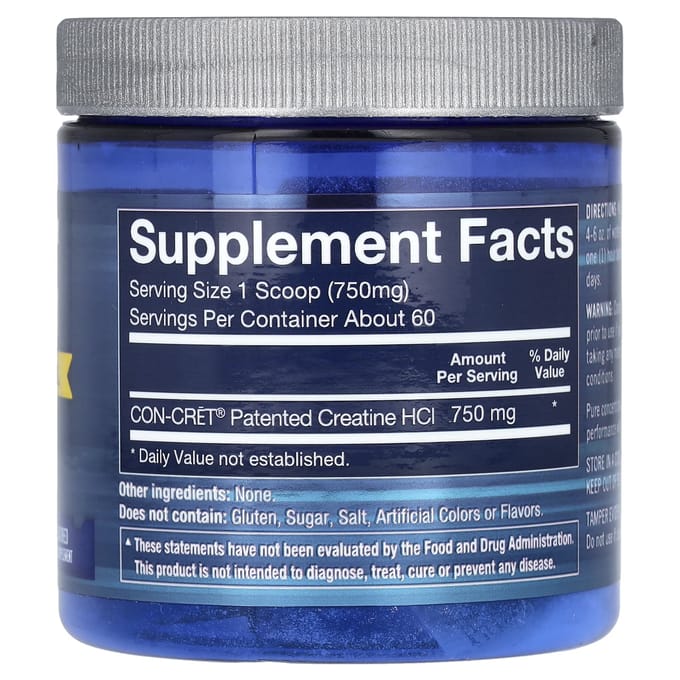 BodyTech, Creatine HCl, Zonder smaak, 750 mg, 1.58 oz (45 g)