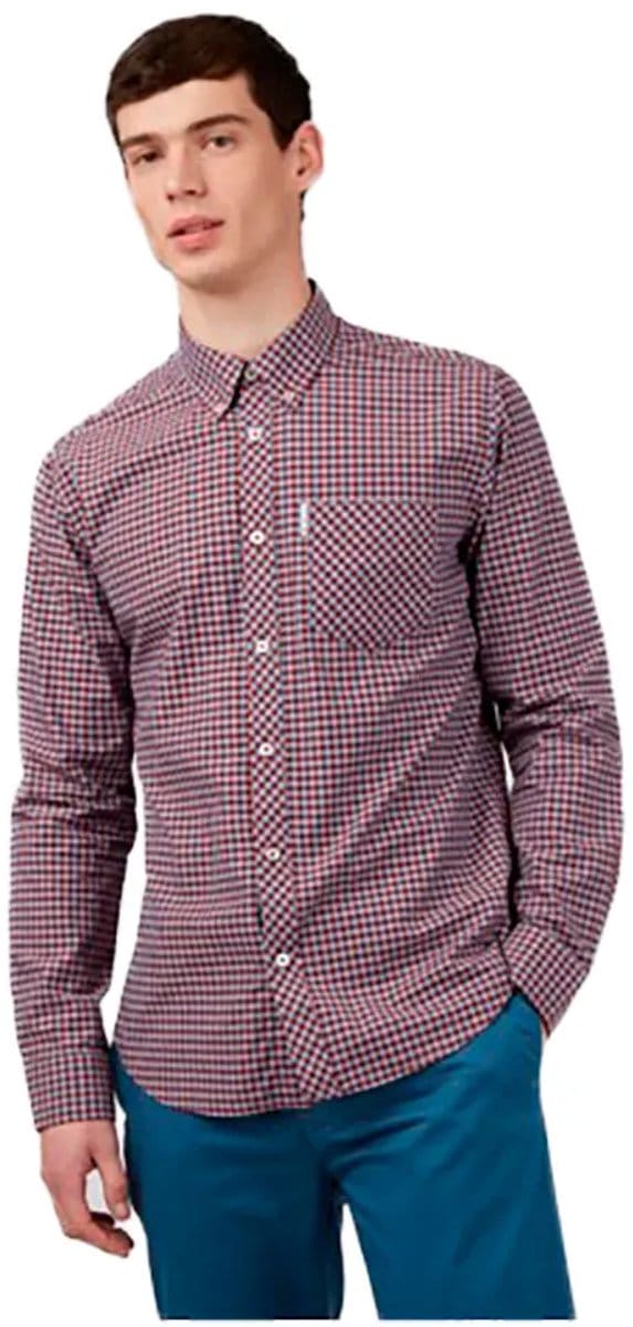 Ben Sherman Signature Gingham Overhemd Met Lange Mouwen Rood M Man