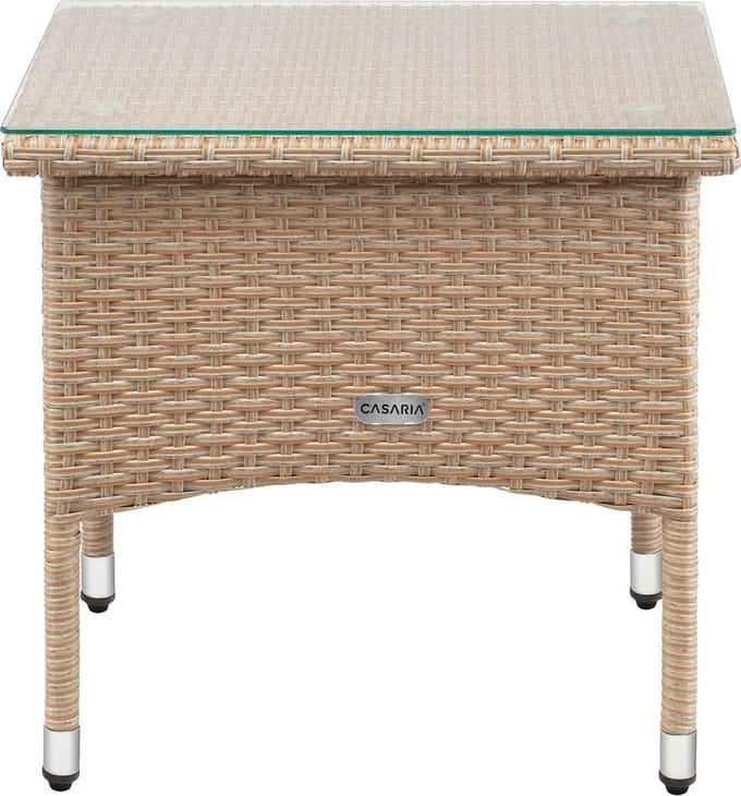 CASARIA Polyrattan Bijzettafel Buiten - 50x50x45cm - Crème