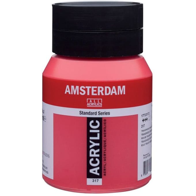 Amsterdam Standard Acrylverf 500ml 317 Transparantrood Middel