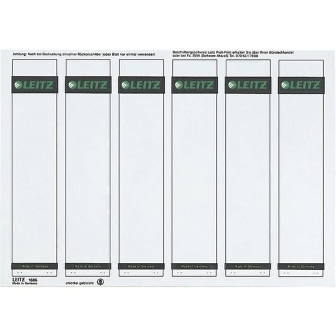 LEITZ® rugetiketten kort, via pc beletterbaar, rugbreedte 50 mm, zelfklevend, 150 st., grijs