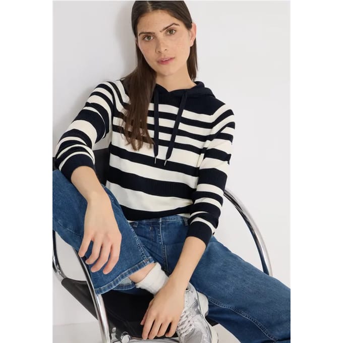 Gestreepte hoodie met structuur