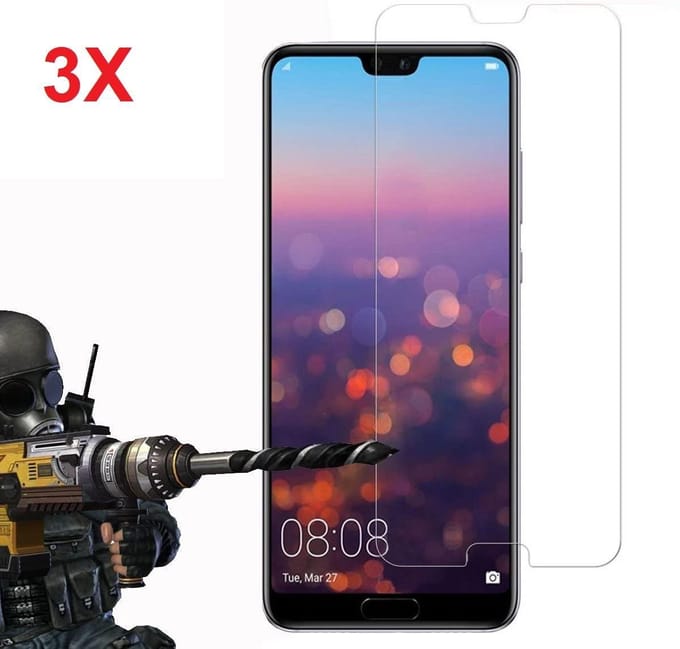 3 Stuks Screenprotector Tempered Glass Glazen Gehard Screen Protector 2.5D 9H (0.3mm) - Geschikt Voor: Huawei P20