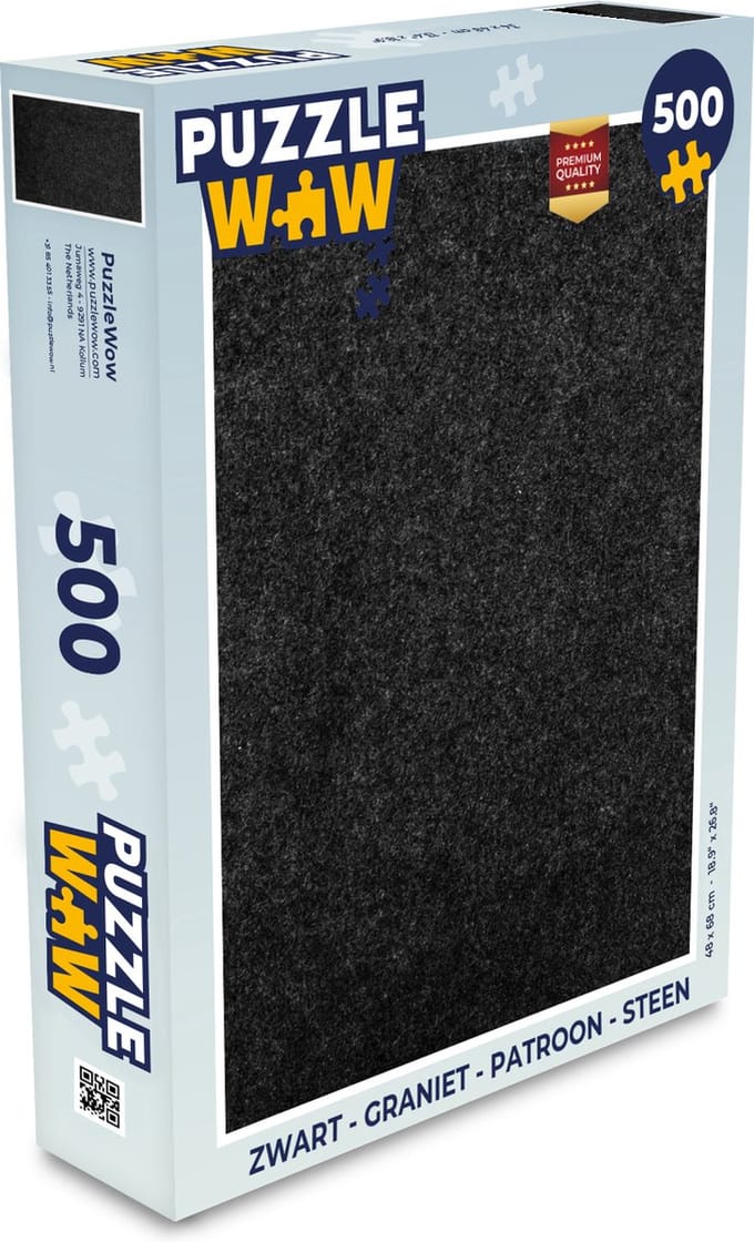 Puzzel Zwart - Graniet print - Design - Steen - Legpuzzel - Puzzel 500 stukjes