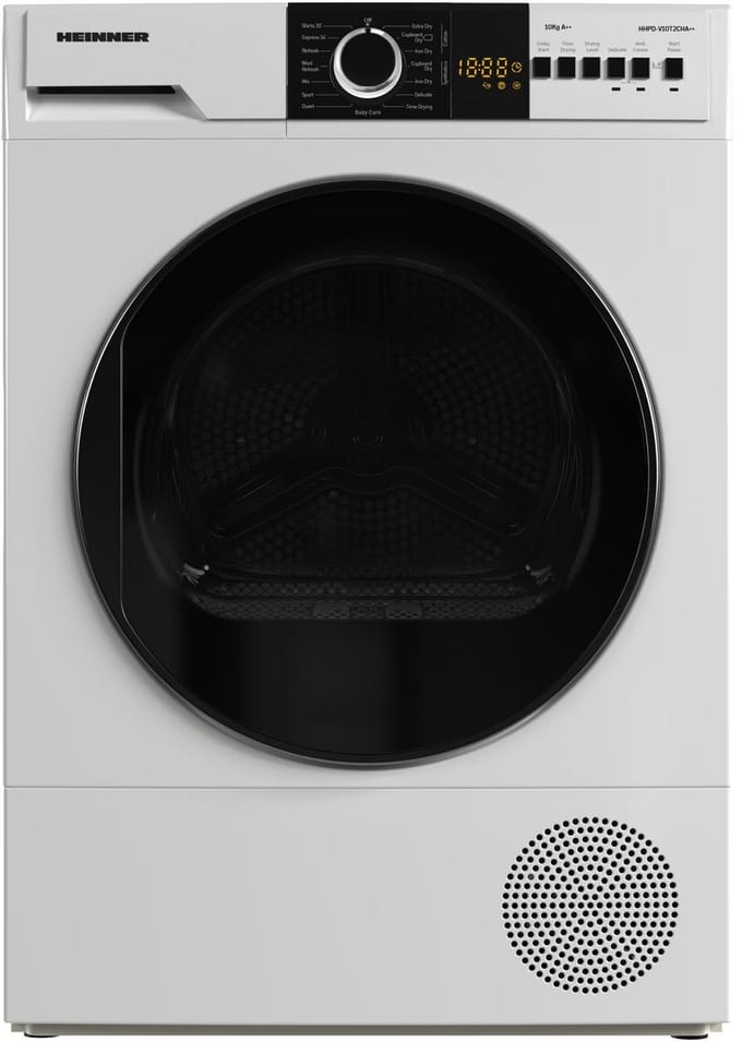 Heinner Warmtepompdroger – 10 KG – Wasdroger – 15 Programma’s – LED Display – Wit
