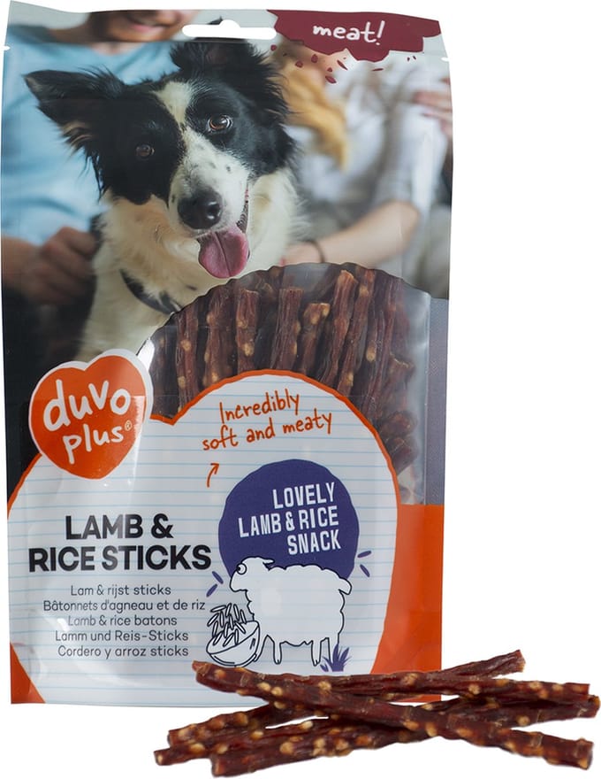 Hondensnack - Lam & Rijst Sticks 80gr - ± 20 stuks per zakje