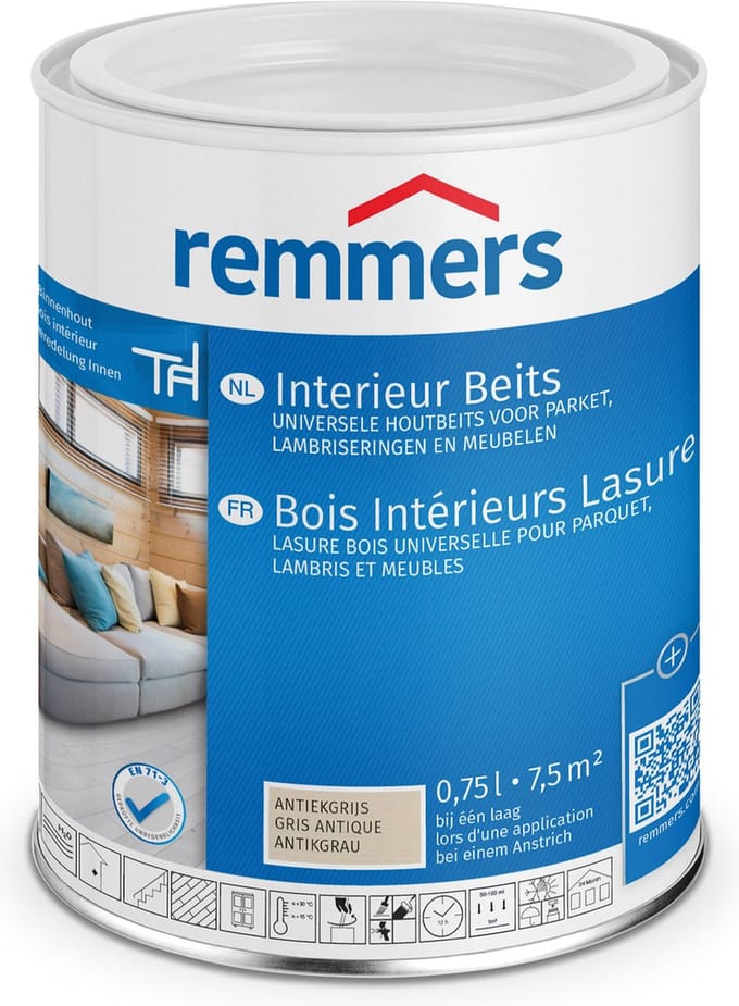 Interieur Lazuur antiekgrijs 0,75 liter