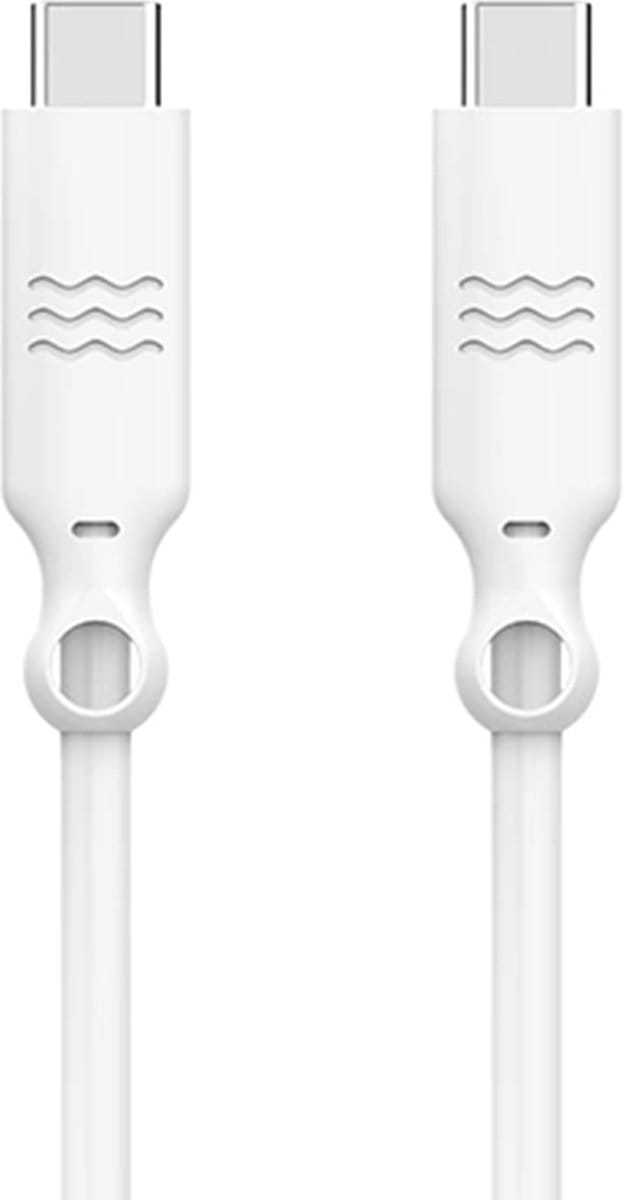 Just Green USB-C naar USB-C kabel - Recyclebaar - 3A - 2 meter - Wit